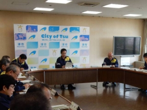 写真：大雨警報に伴う津市災害対策本部