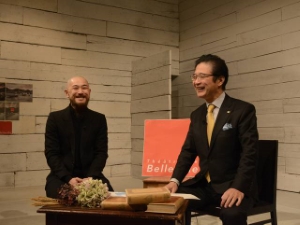 写真：鳴海康平代表との対談番組収録