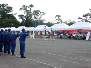 写真:津市消防団夏期訓練2
