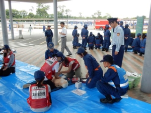 写真:津市消防団夏期訓練4