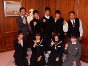 写真:日本ジュニア室内陸上競技大会・日本陸上競技選手権大会出場選手 来訪