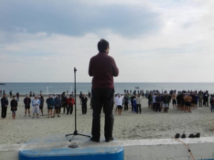 写真:観海流泗水会 寒中水泳大会1