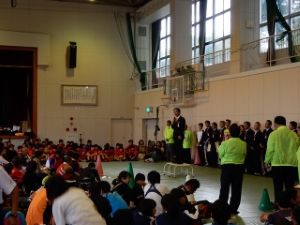 写真:第18回ひさい榊原温泉マラソン開会式