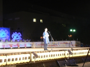 写真：「安濃津よさこい」ファイナル 挨拶・審査