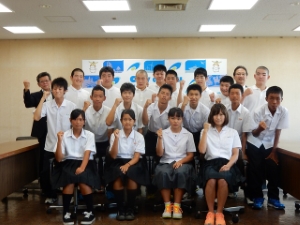 写真：全国中学校体育大会出場選手 激励会