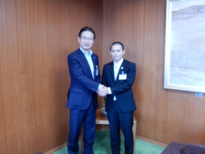 写真：JICA青年海外協力隊 平成27年度1次隊派遣　永田彰様 来訪