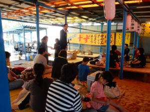 写真：ジョイフル中勢 みんなでたて干し大会 挨拶