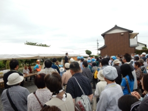 写真：栗真町屋地区自主防災訓練 挨拶