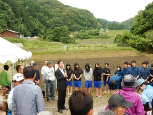 写真：榊原温泉田んぼアート2015 挨拶