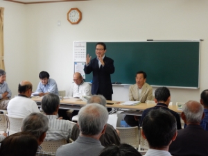 写真:栗真小川町自治会通常総会 挨拶