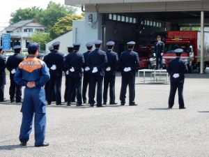 写真:津市消防本部 訓示