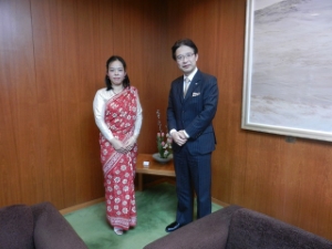 写真：JICAシニア海外ボランティア帰国 活動報告のため小林加奈子様 来訪