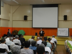 写真：中ノ村地域資源保全会設立総会 挨拶