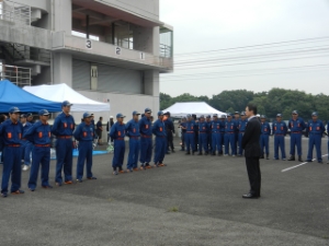 写真：平成26年度三重県消防操法大会 激励