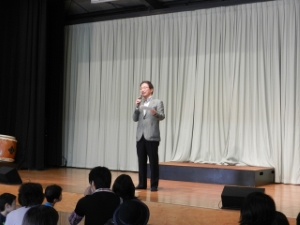 写真：美里龍神太鼓謝恩懇親会 挨拶