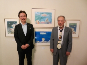 写真：洋画家　中川正博さん個展 鑑賞