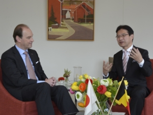 写真：【市長対談】リュック・リーバウト駐日ベルギー王国大使との対談番組収録