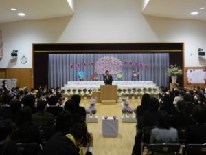 写真：白山幼稚園修了証書授与式 挨拶