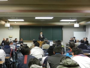 写真：津市ソフトボール協会総会 挨拶