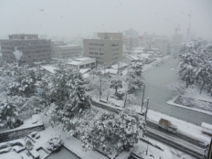 写真：大雪の津市