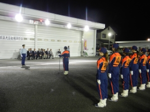 写真：第21回全国女性消防操法大会出場壮行会