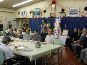 写真：社会福祉法人青松園 岡山良太郎理事長米寿祝賀会 挨拶