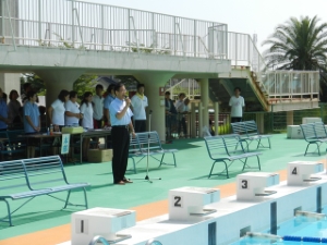写真：津市民体育大会水泳競技 挨拶