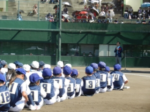 写真:第47回津子連球技大会開会式 挨拶
