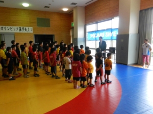 写真:ジュニアレスリング合同合宿 挨拶