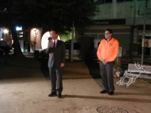 写真：津駅前周辺イルミネーション点灯式挨拶