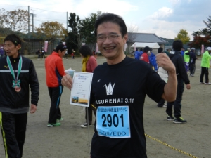 写真：55分27秒で完走しました。