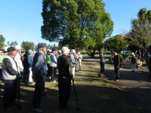 写真:高茶屋地区グラウンド・ゴルフ交流大会挨拶