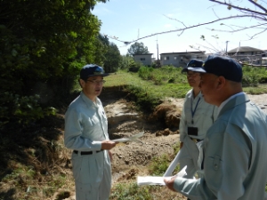 写真:台風第17号に係る災害現場確認1