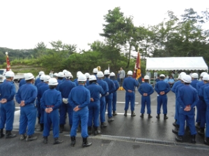 写真：津市消防団白山方面団夏期実践訓練挨拶