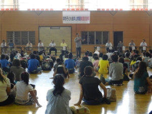 写真：第25回津市子ども会洋上教室結団式挨拶