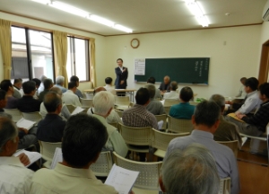 写真：栗真小川町自主防災会総会挨拶