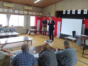 写真：9月23日開催 地区敬老会 挨拶
