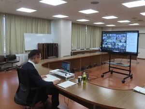 写真：知事と市町長との当初予算等に係る意見交換