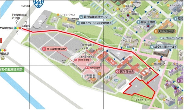 地図：駐車場までの経路