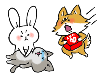 イラスト:心肺蘇生をする動物