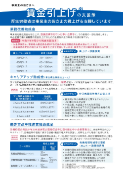 賃金引上げ支援策チラシ表
