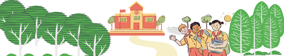 イラスト：学校に通う学生