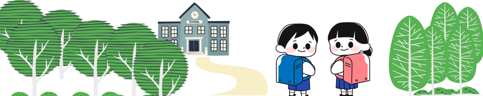 イラスト：学校に通う小学生