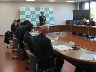 写真:津花火大会実行委員会総会(市役所本庁舎)