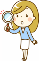 チェックする女性のイラスト