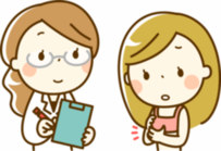 医師へ相談する女性のイラスト