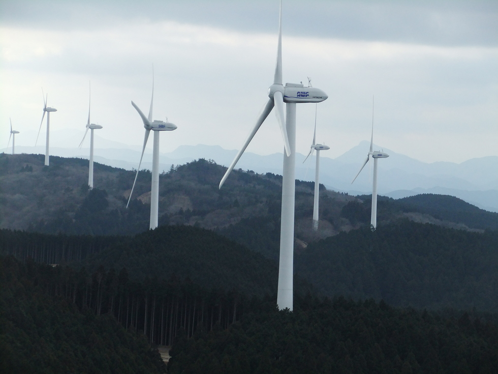 風力発電所の写真