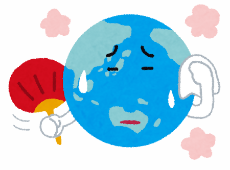 イラスト：温暖化している地球