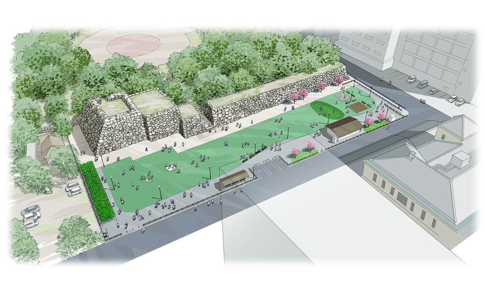 お城公園(南東広場)基本設計鳥瞰図