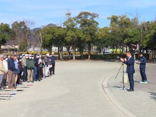 写真:スポレクチャレンジ事業 グラウンドゴルフ大会 挨拶